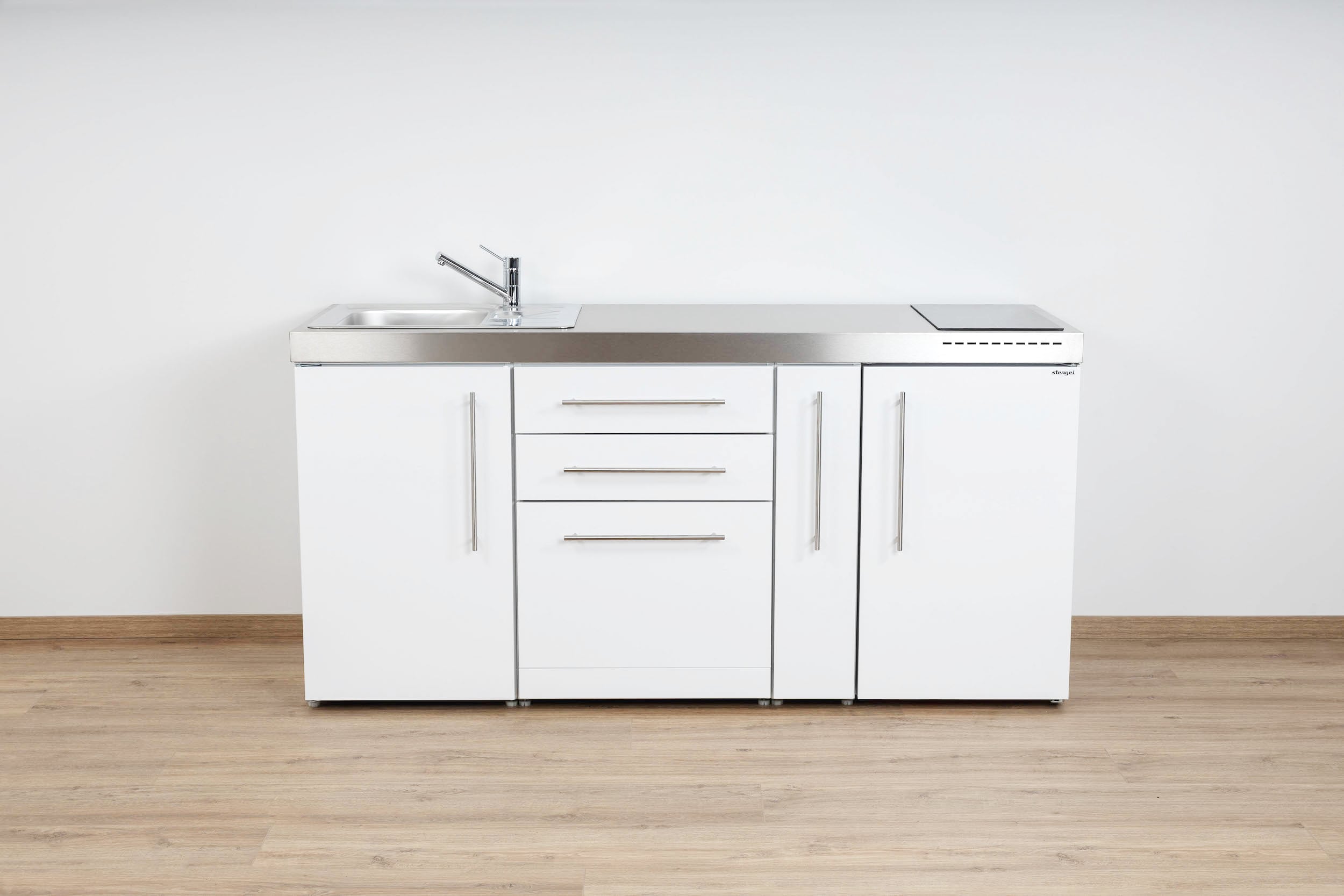 MPGS180A-Weiss Miniküche Premiumline MPGS 180 A - Mit Geschirrspüler & Apothekerauszug