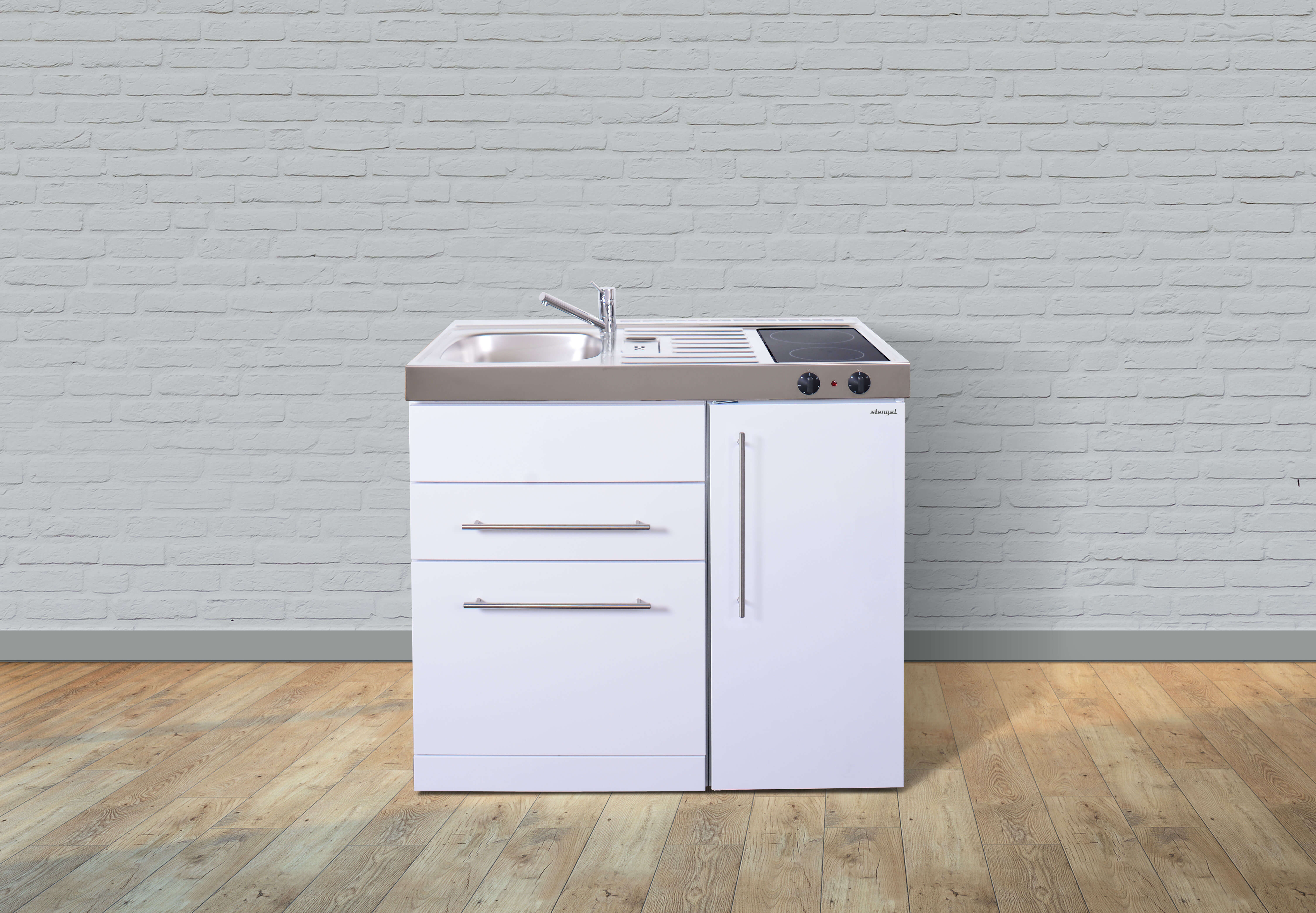 MPGS100_GK Miniküche Premiumline MPGS 100 - Mit Geschirrspüler & Schublade